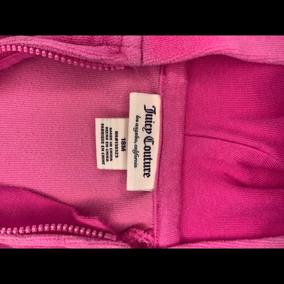 3/20$ Juicy Couture 18 mth pink valour zip up hoodie. - Picture 3 of 3